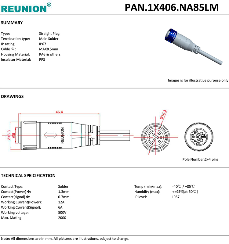 IP67 waterproof Plug