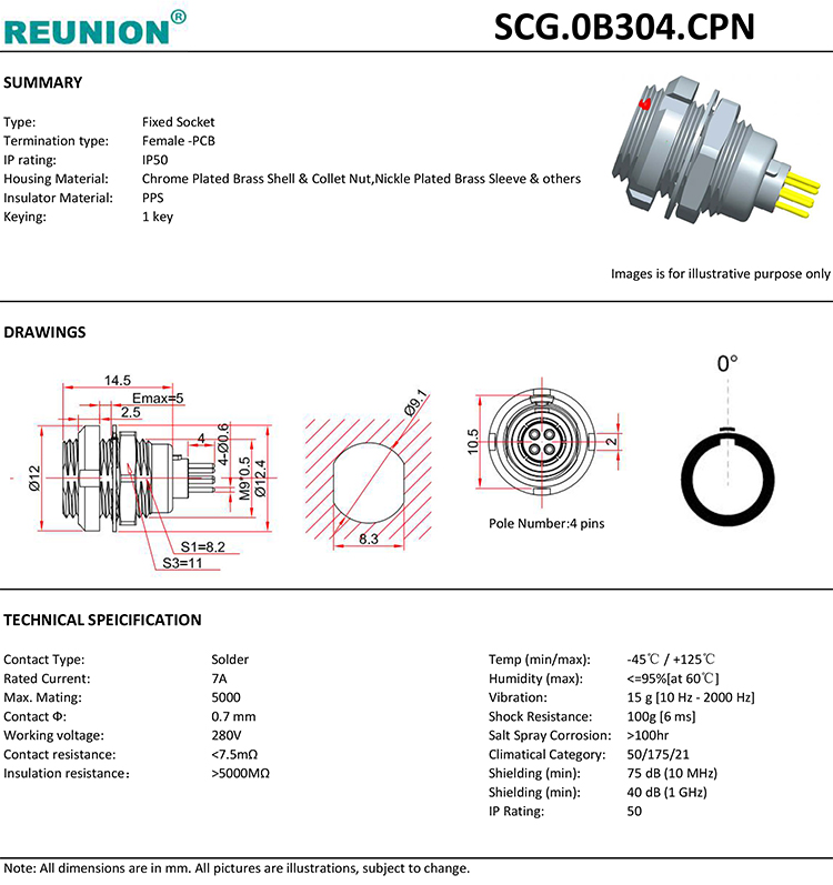 PCB mount connector