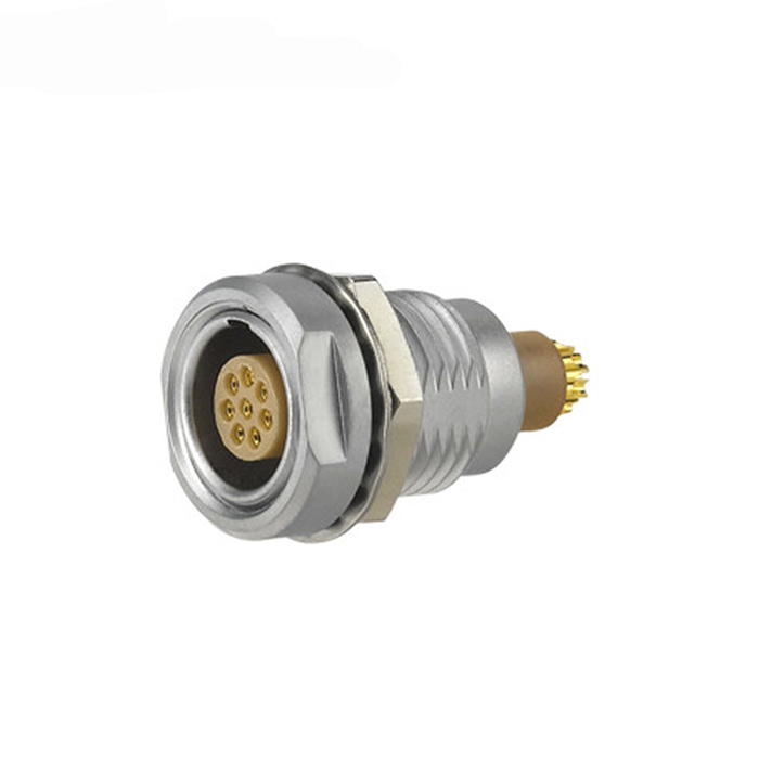 Shenzhen factory hot sell cheap price 4 poles PCB type female circular connector metal couplers