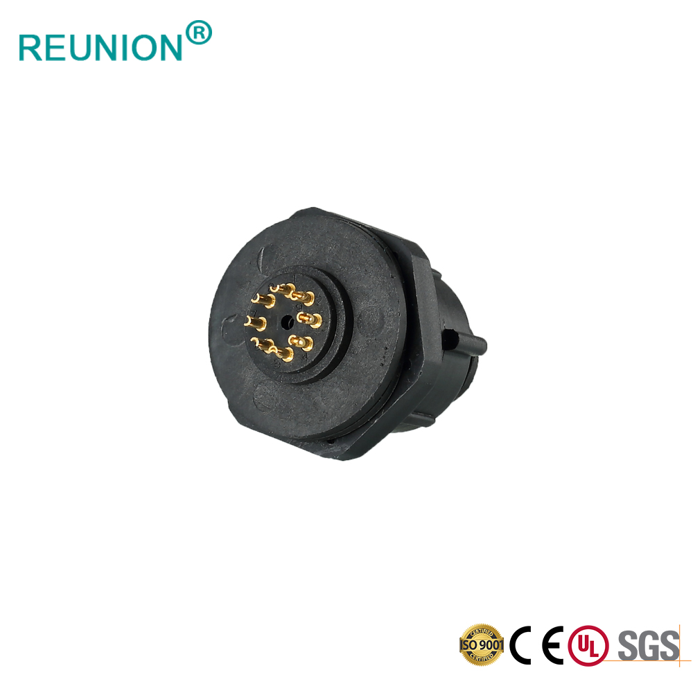 REUNION M series threaded connector cable plug with pcb female socket