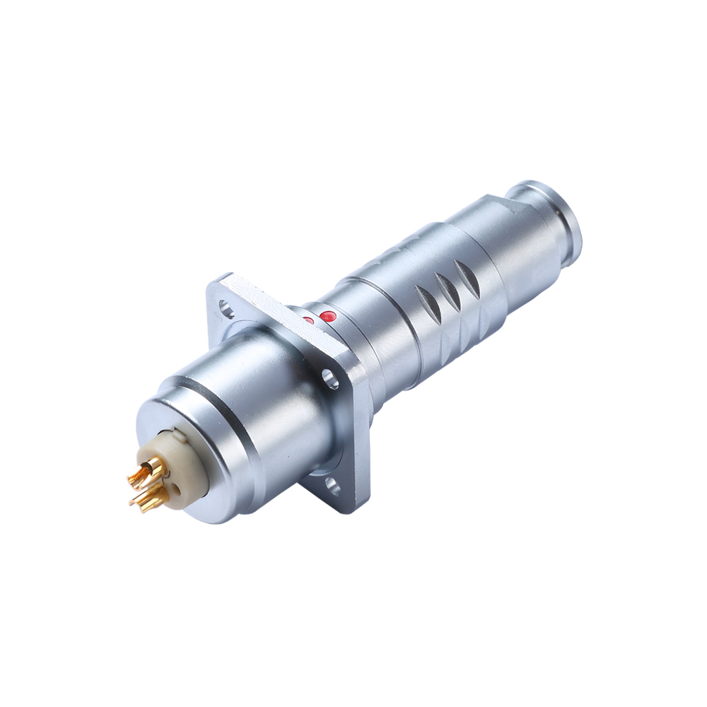 K series 14Pin metal push-pull solution Industrial waterproof connector with flange receptacle