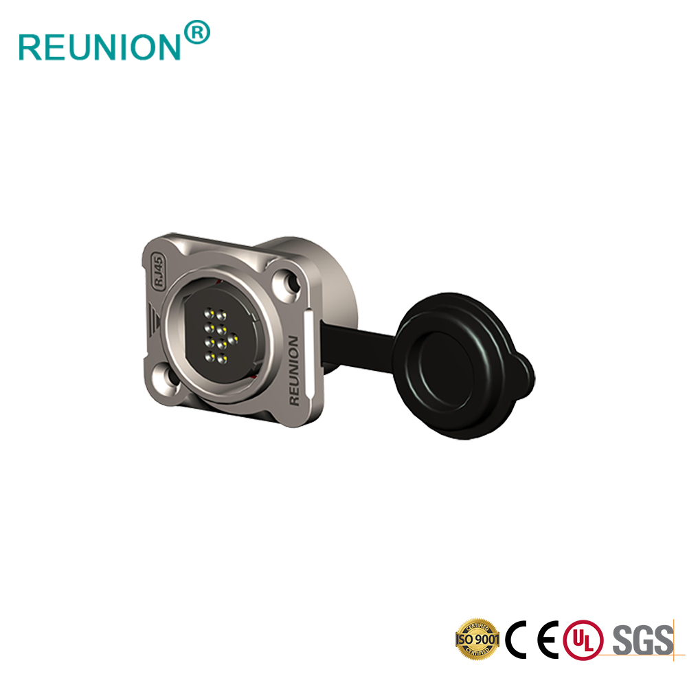 Industrial RJ45 Signal Transmission Connector Male Female Quick Lock Metal Shell Data Connector