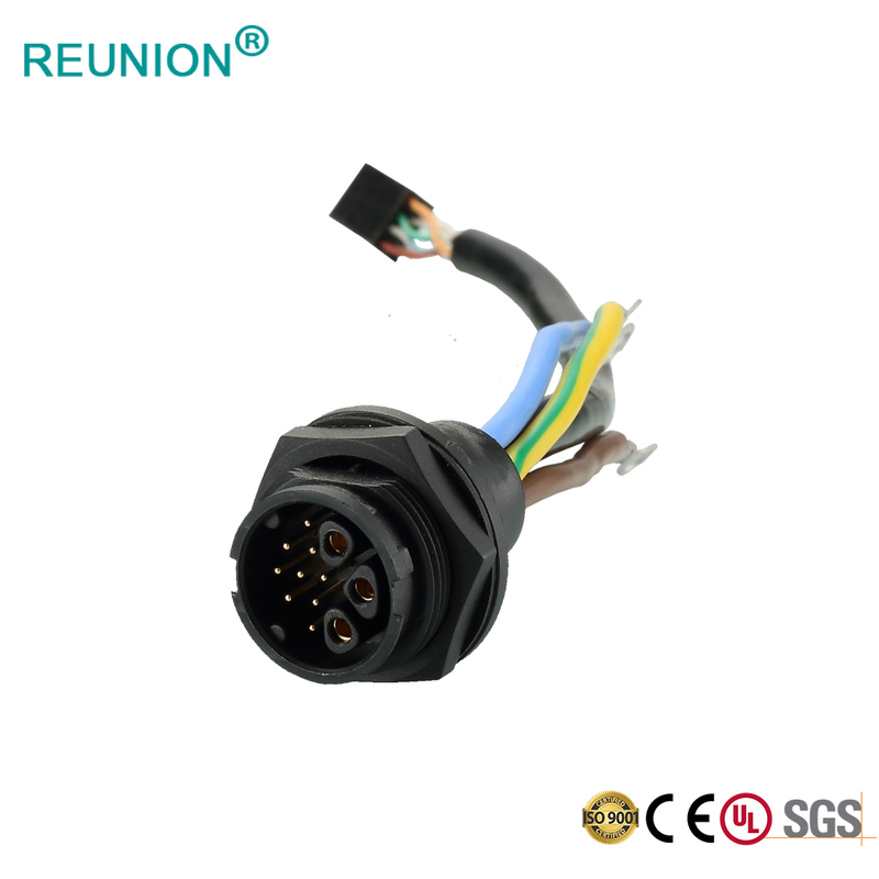 Male And Female Hybrid 3+9 Waterproof IP68 Connector Blue Nut Cable ...